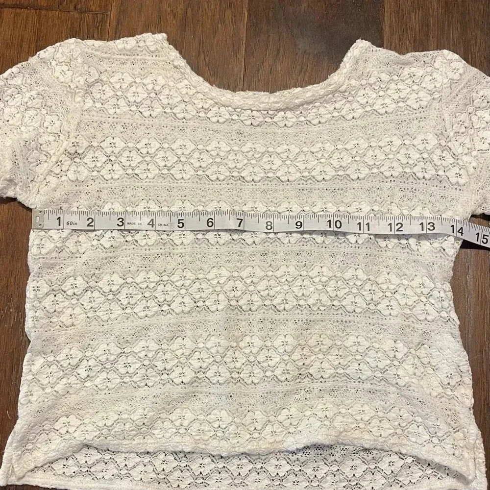 American Eagle Outfitters White Crochet Coquette Lace Blouse - Picture 4 of 9